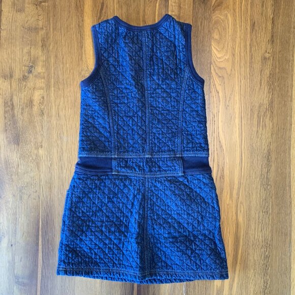 KENZO KIDS Quilted Denim Dress Girls 8 128 Sleeveless Pink Tiger Patch Pockets - Picture 2 of 7